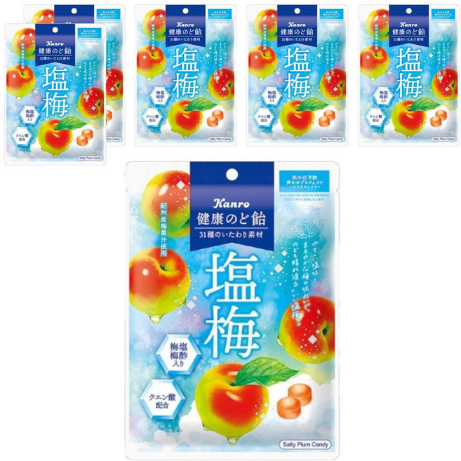 Kanro 甘樂 鹽味梅子喉糖, 6個, 70g