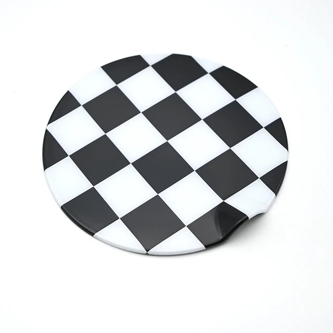 호환 플라스틱 차량 연료 탱크 캡 커버 스티커 미니 쿠퍼 원 해치백 R50 1.5T 차량 스타일링 장식 차량, 10 Checker, 01 China Mainland