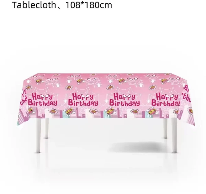 쿠쿠스토어 스파이더맨 테마 테이블보 어벤져스 히어로 생일 파티 장식 플라스틱 커버 게임 데이 완벽, 11 style 4