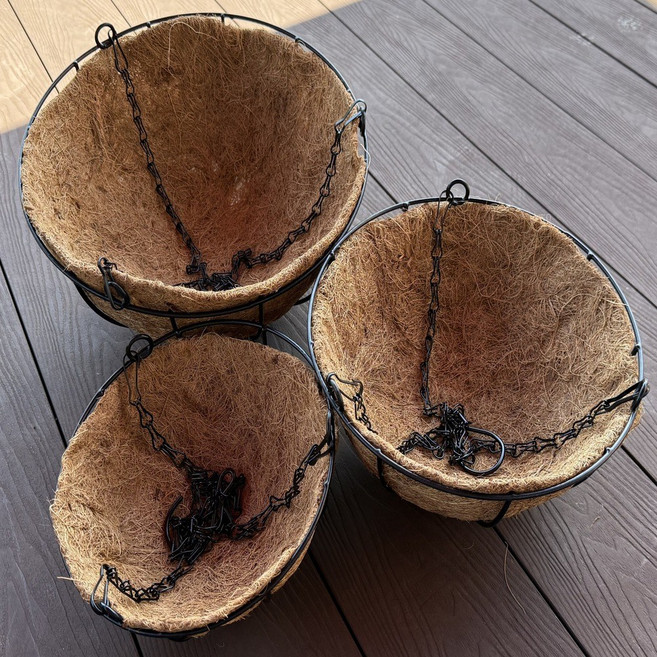 하늘정원 모던 코코넛 행잉 화분 2P, 코코넛 브라운, 2개