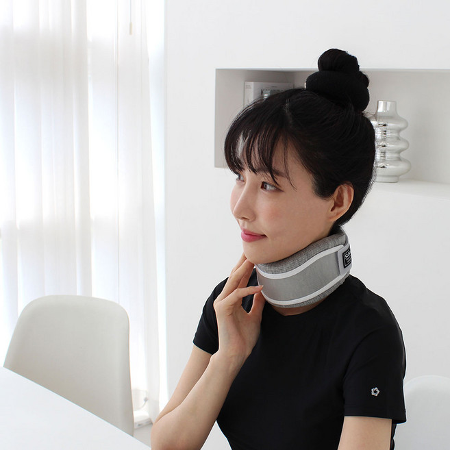 실루엣 의료용 목보호대 목견인기 목디스크 거북목 교정기, NS174 그레이, L, 1개