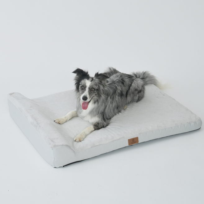 홀릭하임 대형견 슬개골보호 에그폼 목 베개 사각방석 02 L~2XL, 1개, 그레이