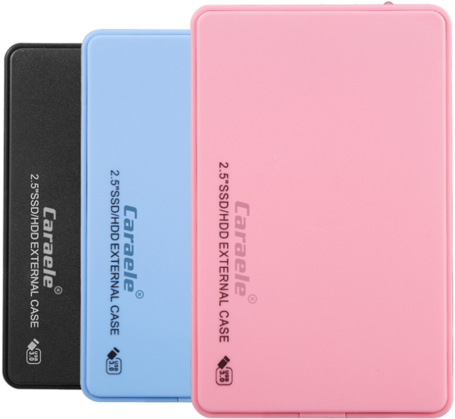 Caraele 이동식 외장하드 USB3.0 고속 하드 드라이브 2TB, 블랙