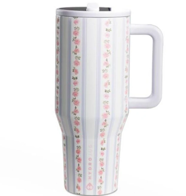 하이드로저그 트래블러 946ml 누수방지 핸들 빨대 텀블러, 40oz, 색상 프림로즈 - 쿠팡