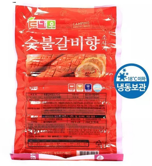 도나우캠핑 숯불갈비향소시지 1kg /냉동, 1개