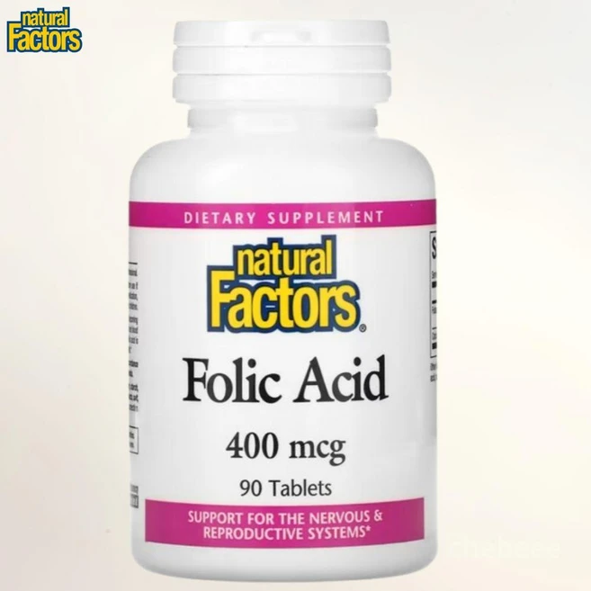 네츄럴팩터스 엽산 Folic Acid 400 mcg 90 Tablets, 1팩, 90정 - 쿠팡
