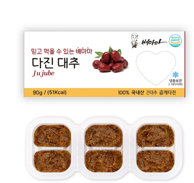 배마마 야채 큐브 44종 토핑 죽, 33.대추(곱게다진), 1개, 90g - 쿠팡