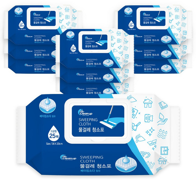 클린업 물걸레 청소포 특대형 25p, 10개