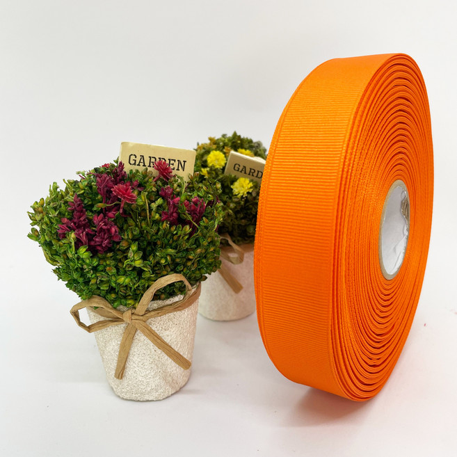 포장 리본 끈 제이제이리본 골직리본15mm 20mm 25mm 60컬러 (길이 45M ) 공단리본, 37주황