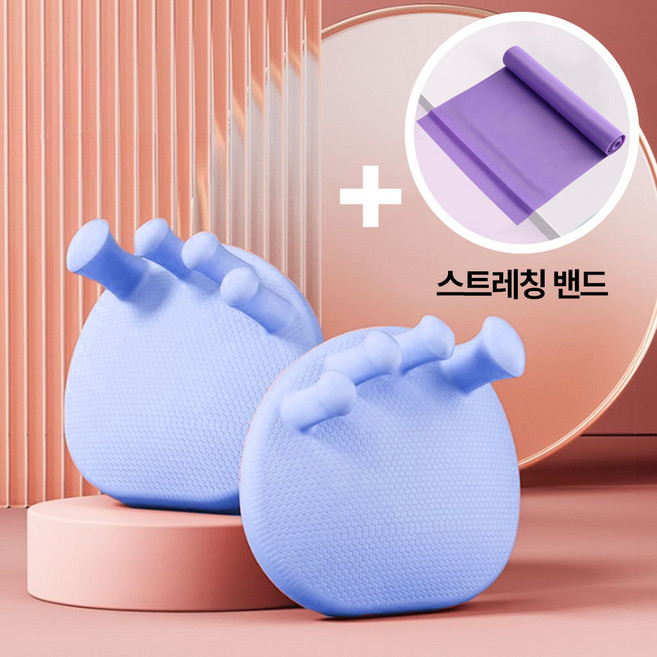 골드팡 다이어트 발가락 코어운동 자세교정 체형 밸런스 + 스트레칭밴드, 블루, 1개
