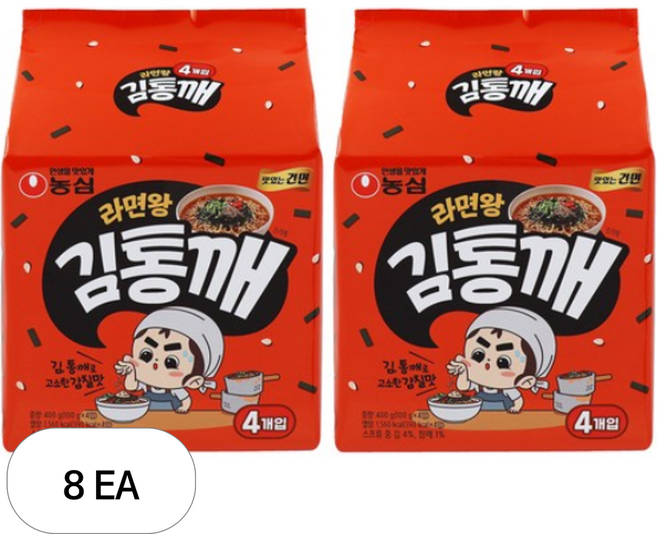 농심 라면 왕 김통깨100g 4입 8팩 (32개), 8개