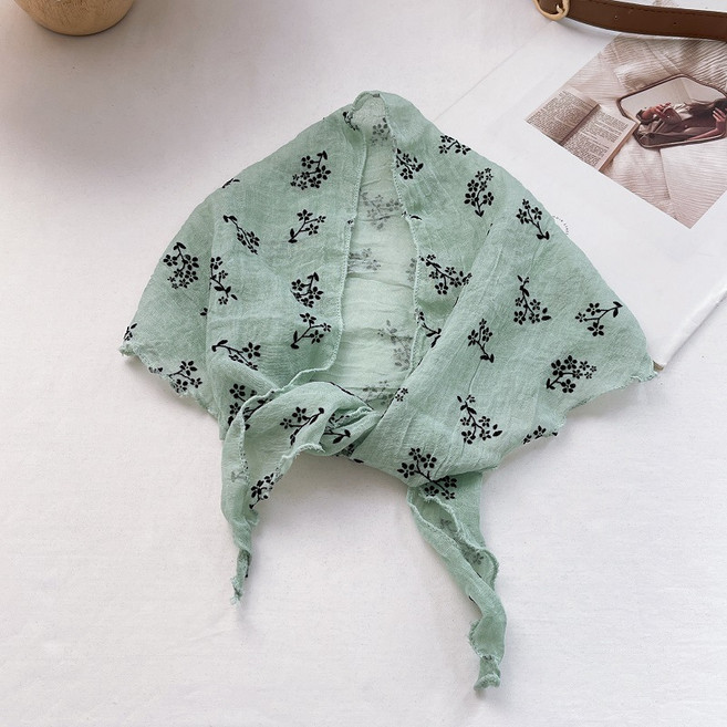 로튼 면 스카프 쁘띠 삼각 미니 여성 단독판매 가볍고 땀흡수