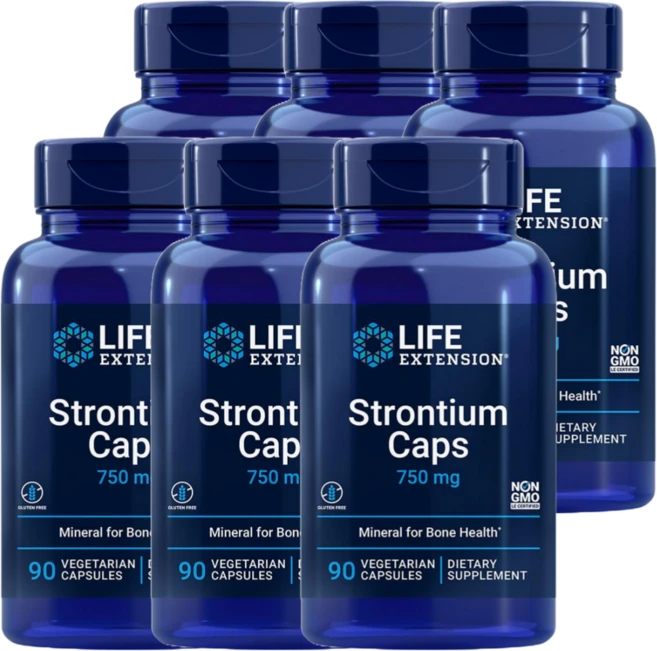 라이프 익스텐션 스트론튬 캡스 750mg, 90정, 6개 - 쿠팡