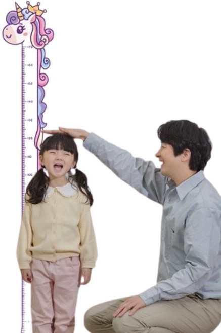 브라이프 쑥쑥크는 아이 키재기 벽 스티커, 유니콘, 1세트