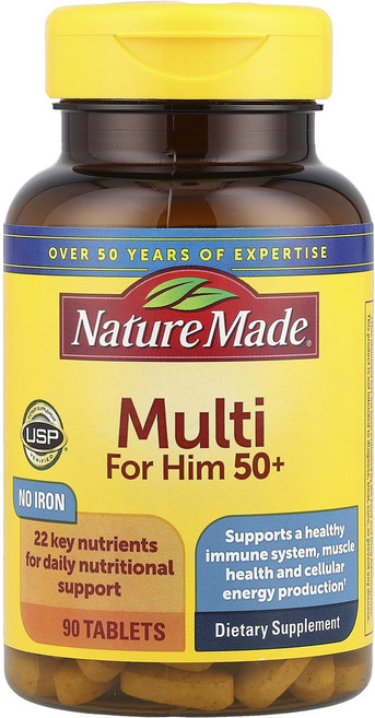 효과가좋습니다 Nature Made 멀티 포 힘 50세 이상 90정 고급영양제, 1개