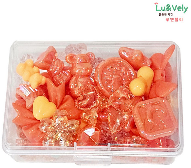 [루앤블리] 볼꾸 DIY 키트 스트랩 파츠 볼팬 꾸미기 팔찌 반지 키링 만들기 공예 재료 120g, 1개, 오렌지