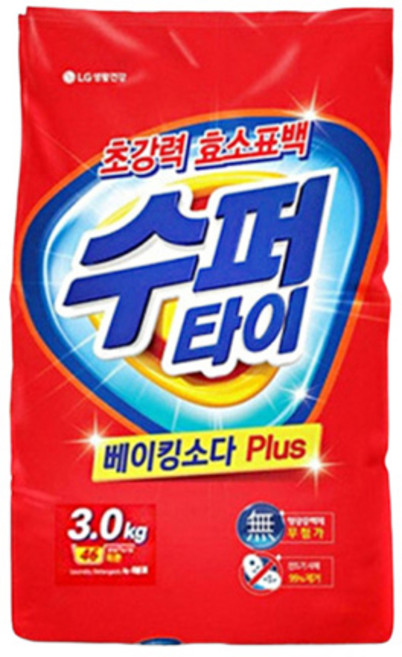 슈퍼타이 3kg 가루세제 베이킹소다 플러스 세탁세제 찬물전용, 1개