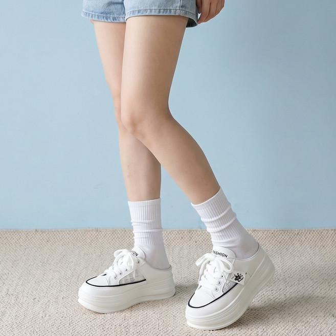 뮬운동화 8cm 통굽 여성 플랫폼 롱다리 데일리 신발