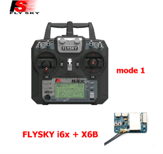 FLYSKY FS-i6X I6X AFHDS 2A RC 송신기 X6B IA6B IA10B 수신기 비행기 헬리콥터 FPV 레이싱 드론용 10CH 2, 02 Mode1 with X6B