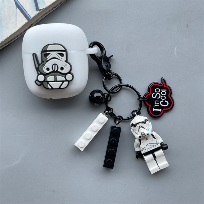 보스 QC 이어버드 2 이어폰 슈퍼파이터 캐릭터 방울 태슬 실리콘 케이스 Bose QuietComfort Earbuds II case, 흰색, 작은 태슬 케이스