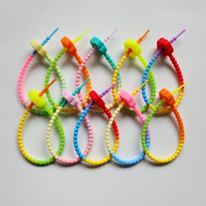 CASHMAL 실리콘 케이블타이, 랜덤발송, 플라워x10개 21.5ccm