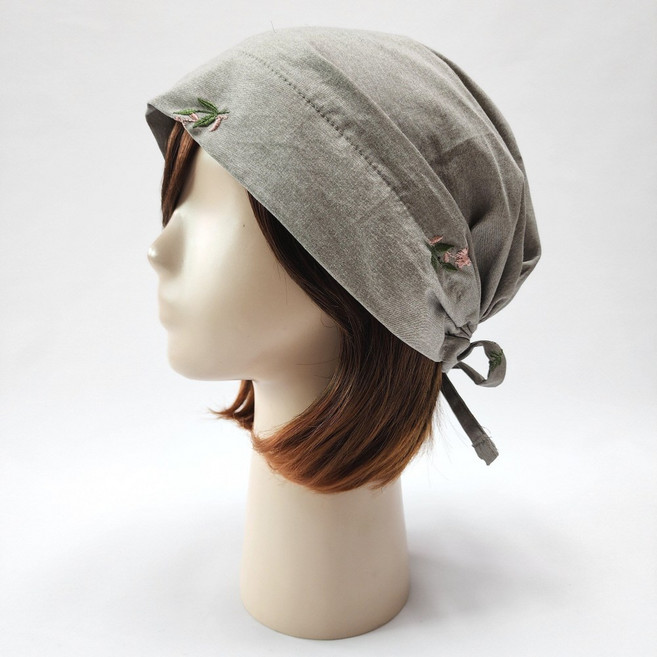 강록이네 예쁜색감 꽃자수 면두건 항암모자 조리 카페 새치커버