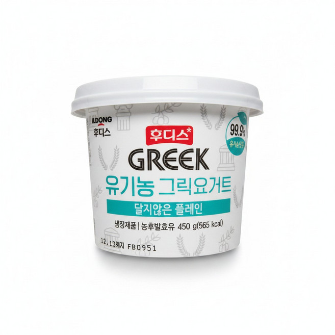후디스 그릭요거트유기농 달지않은 플레인, 4개, 450g, 4개