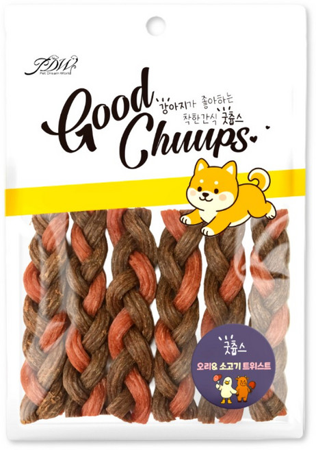 굿츕스 22 하드 트위스트 오래먹는 껌, 소고기오리, 180g, 1개