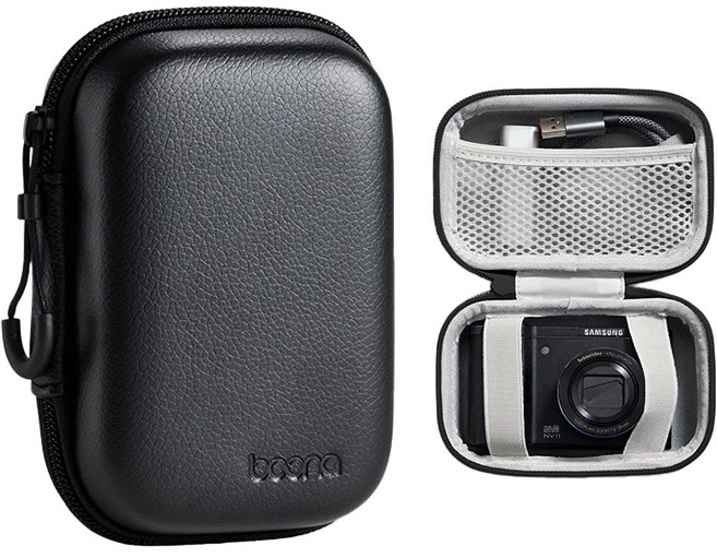 카메라 가방 미니 하드 파우치 케이스 똑딱이 컴팩트 GR3 GR4 호환, PU 매트블랙