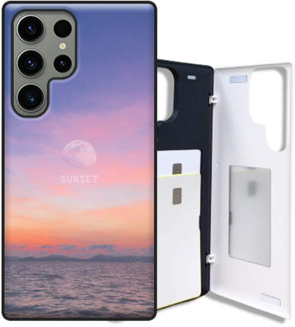 휘케이스 디자인 S23울트라 (S918) 카드2장 수납 마그네틱 도어범퍼 케이스