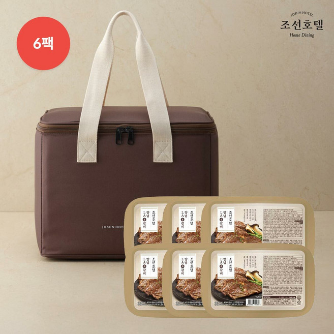 조선호텔 양념 LA갈비 400g X 6팩 + 보냉백 기프트세트, 6개