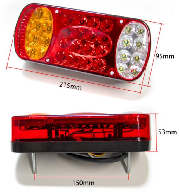 2pcs 12V 32 LED 자동차 트럭 테일 라이트 미등 후면 중지 브레이크 역광 신호 램프 표시기 트레일러 캐러, 01 2pcs, 01 CHINA