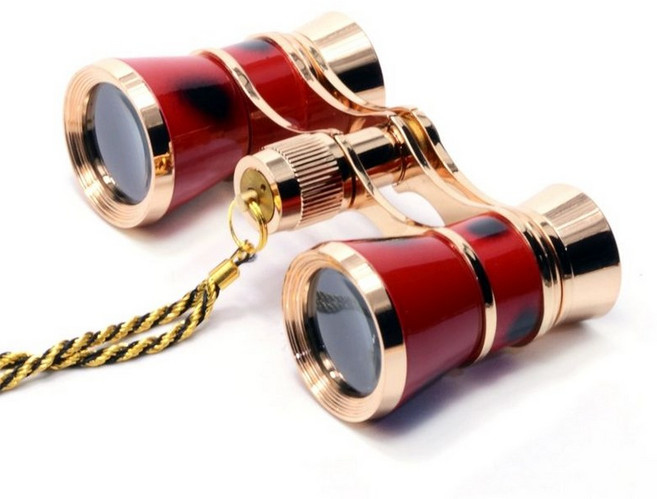 신형 오페라글라스 오페라망원경 뮤지컬 공연용, 1개, 체인 레드, 기본 색상