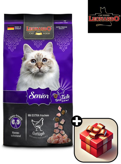 레오나르도 시니어 노령묘 사료, 1개, 1.8kg, 닭+칠면조
