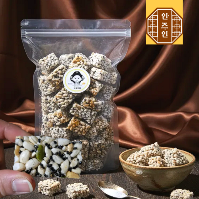 국산 쌀강정 튀밥 오란다 조청 전통과자 오꼬시 민속 명절, 500g, 1개