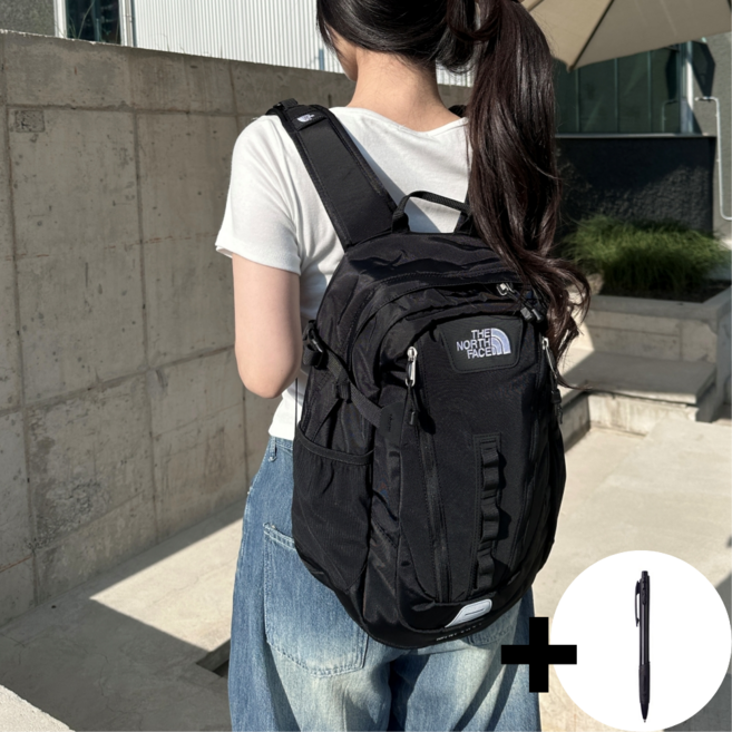 국내매장정품 노스페이스 미니샷 학생 가방 등산용 남녀공용 소형 데일리 백팩+ 사은품 쇼핑백 증정, 블랙, 1개