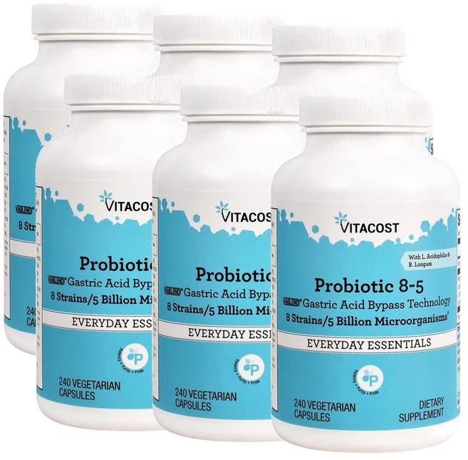비타코스트 프로바이오틱 8종 50억 유산균 캡슐 Vitacost Probiotic 8-5, 240정, 6개 - 쿠팡