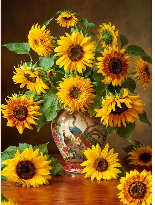 퍼즐갤러리 공작화병과 화사한 해바라기꽃 500조각 직소퍼즐 PG535, 1개, 퍼즐단품 액자없음, 500피스