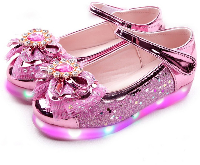 풋풋 샤베트 하트 LED 구두 라이팅구두 발광구두 여아구두 봄구두 신학기구두 공주구두
