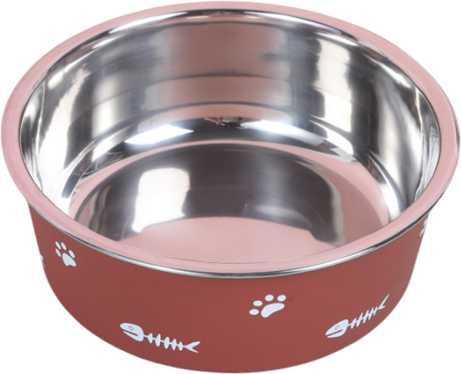 논슬립 스텐 볼 고양이밥그릇 강아지식탁 물그릇 애견식탁 엎어짐 방지, 갈색,L, L, 1개