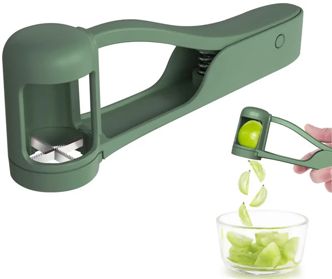 유아를위한 1PCS 포도 커터 체리 토마토 딸기 슬라이서 야채 과일 샐러드 케이크 장식을위한, 01 1PCS green