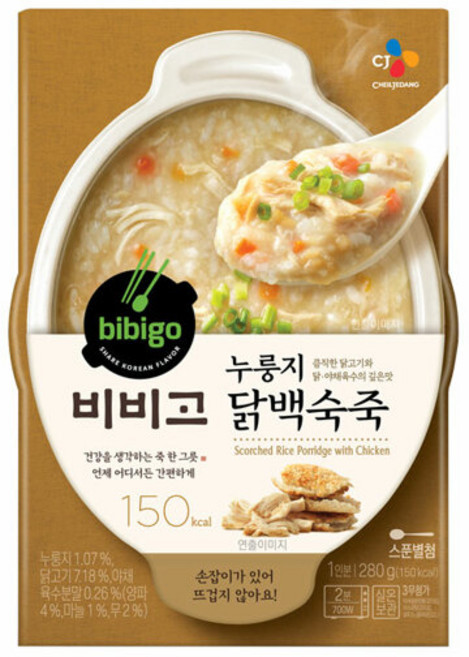 CJ 비비고누룽지닭백숙죽 280g, 1개