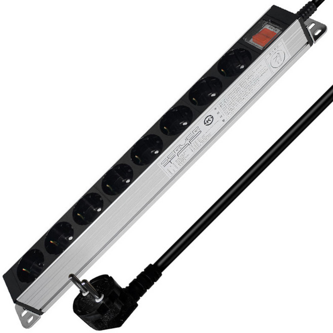 현대일렉트릭 알루미늄 멀티탭 6구 8구 10구 12구 14구 1.5M / 2.5M / 5M [안전커버 증정], 1개