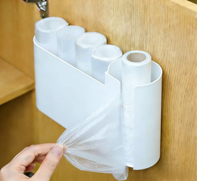 라이복 부착식 비닐팩 지퍼백 다용도 보관 정리함, 1개, 화이트