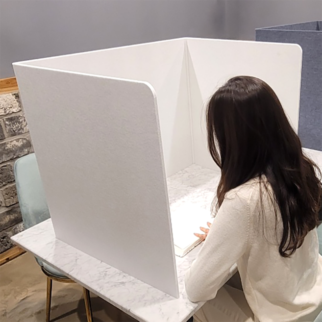 방음 흡음 초경량 독서 칸막이 집중력 향상 독서실 책상 비대면 파티션, 기본형, 베이지