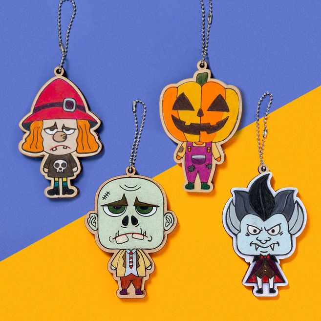 민화샵 할로윈 손거울 만들기 키트 할로윈 장식 소품 용품 세트 할로윈만들기 꾸미기 DIY 거울 만들기세트, 할로윈손거울만들기-드라큘라, 1개