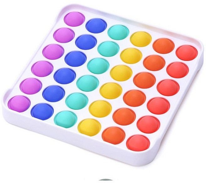 선택가능한 36종 푸쉬팝 구슬포함가방 팝잇 푸시팝, 레인보우 사각형, 1개