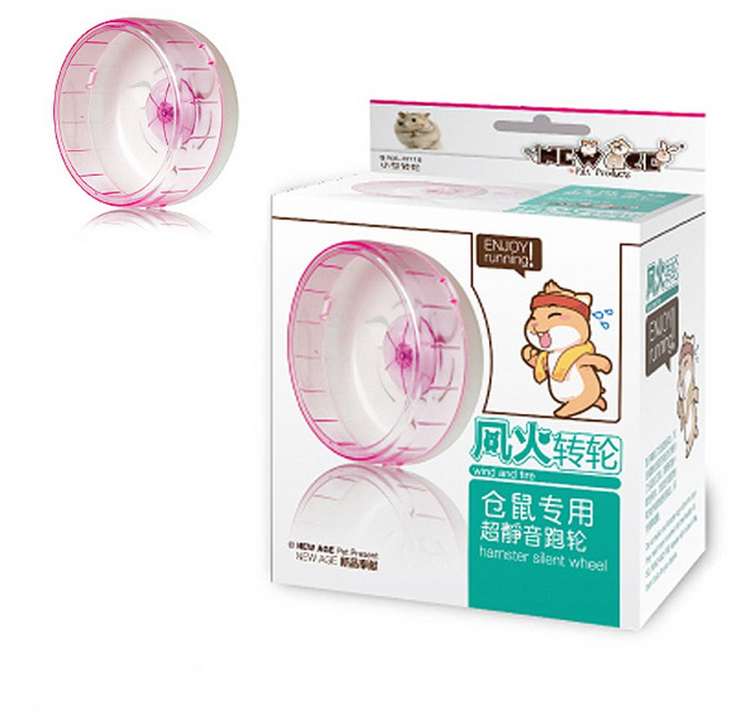 뉴에이지 햄스터 무소음 쳇바퀴 NA-H116 지름 12cm, 핑크, 1개
