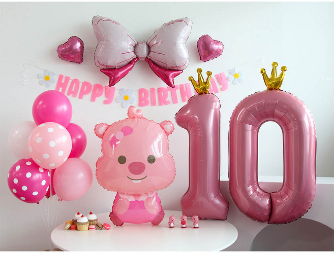 이벤트홀릭 잔망 루피 풍선 생일파티세트, 숫자풍선 10