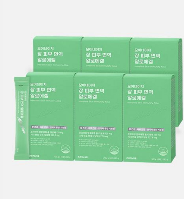모어네이처 장 피부 면역 알로에겔 6박스 20g 84포, 280g